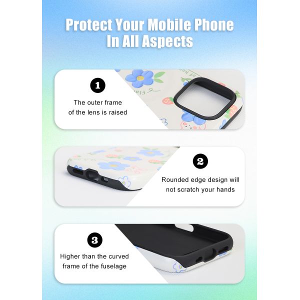 Sublimation Film 2 in 1 3D Mobile Phone Case Covers Blank Custom Compatible with iPhone