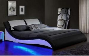 China Ergonomics Design LED Upholstered Bed Remote Cotrol Wholesale Bed Manufacturers wholesale