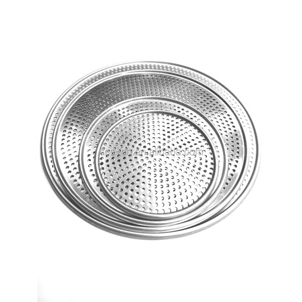 11 inch perforated round punched pizza pan with holes baking tray aluminum pizza pan tray bandejas para panaderia