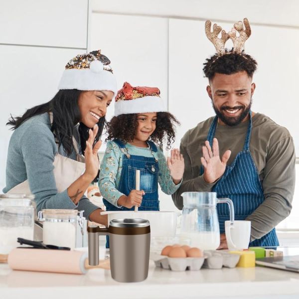 13oz Automatic Stirring Cup Auto Stir Coffee Cup With 2 Stir Bar