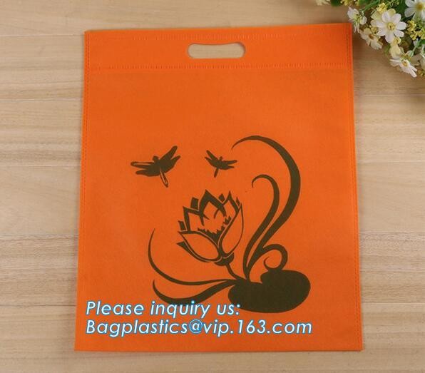 wholesale cheap customized recycled die cut 40 gsm non woven bag, Non-Woven Fabric Bottle T-Shirt Shopping Bag/ t-shirt