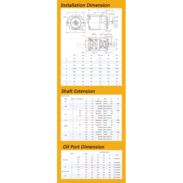 High Performance Hydraulic Vane Pump Cartridge T6C 003 1L00 A1 With 1 Year Warranty