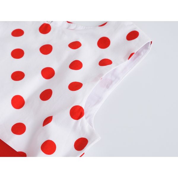 Polka Dot Flower Show Skirt Retro Cotton Kids Clothing
