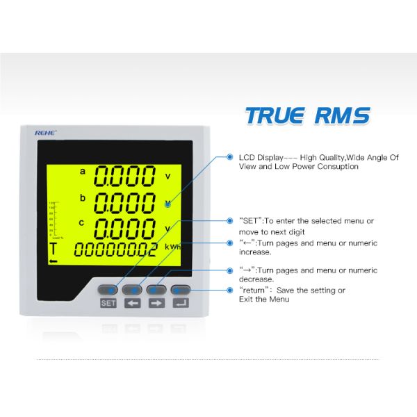 Multimeters power energy multiple electriclty meter with LCD
