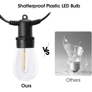 Weatherproof IP65 48FT Patio String Outdoor Deck Lights