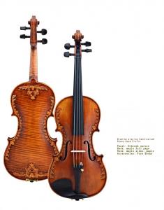 V07-carved Violin 4/4 Advanced Italy handmade violin Antique Spruce wood Violino Musical Instrument,violin case,rosin