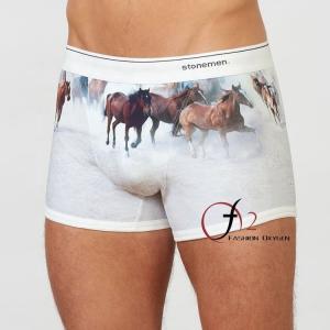 China Mens 3d horse animal print underwear premium stretch cotton boxer briefs customise second skin white underwear for creat on sale