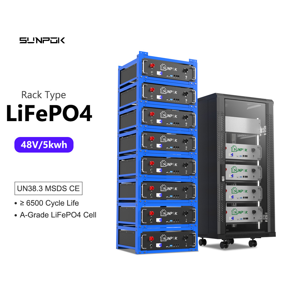 China 48V 51.2V Rack Mounted Lithium Ion Battery 5kWh 10kWh Home Energy Storage System 48V Solar LiFePO4 Battery Pack on sale