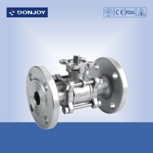 JIS-Flanged Sanitary Ball Valve , 3 PCS Ball valve With flange Connection
