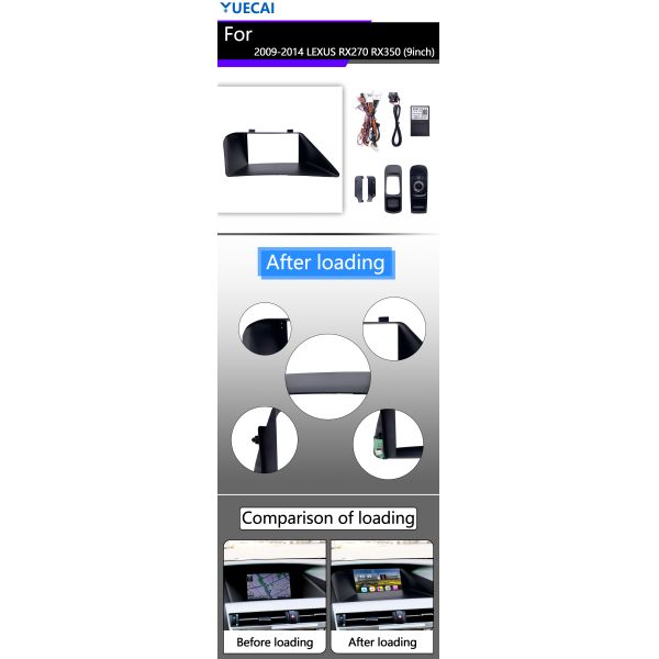 RX270 RX350 Lexus Android Head Unit 9 Inch With Plastic Frame