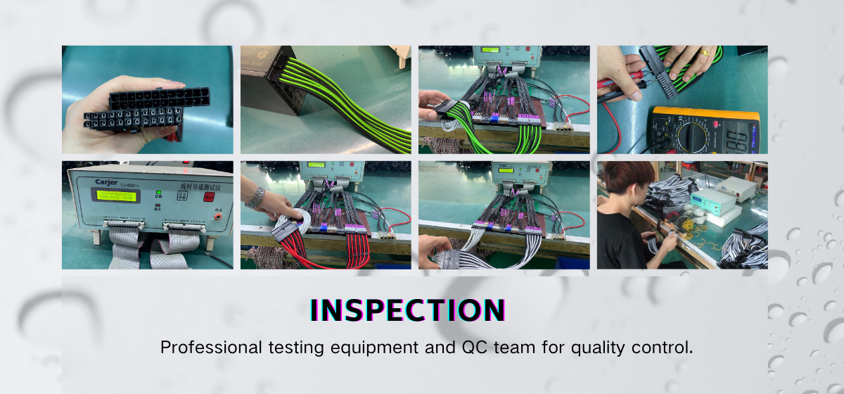 18AWG 30CM Cable Extension Kit Power Supply Cable Sleeves ATX 1*24Pin,1*CPU4+4Pin,2*PCI-E 6+2Pin 2*PCI-E 6Pin customization