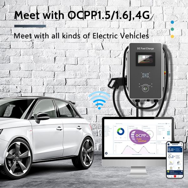 Electric Car Charging Pile OEM Level 3 Wall-Mount 30kW DC Fast Charger CCS1 CCS2 GB/T