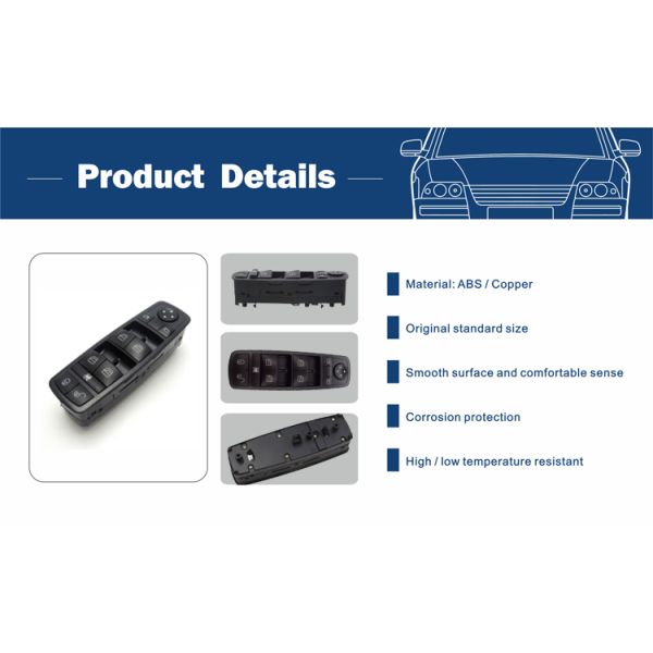 A1698206610 ABS Car Power Window Switch For BENZ ISO9001 Approval