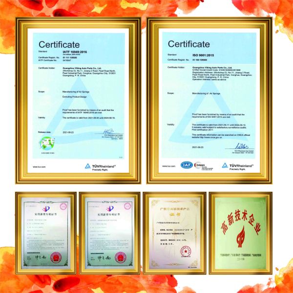 ISO9000 Porsche Air Spring 7P6616020J 7P6616020G Rear Air Shock Absorbers