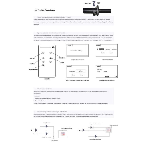 WT602 Laser Dust Meter Real-Time PM Monitoring For CEMS Industrial Boilers And Emission Control Systems