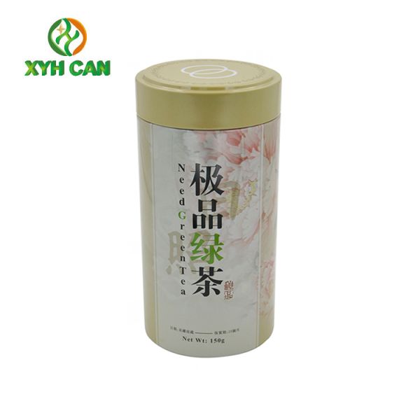 Food Tin Can Red Color Round Paint Recyclable Tin Container Tea Packaging