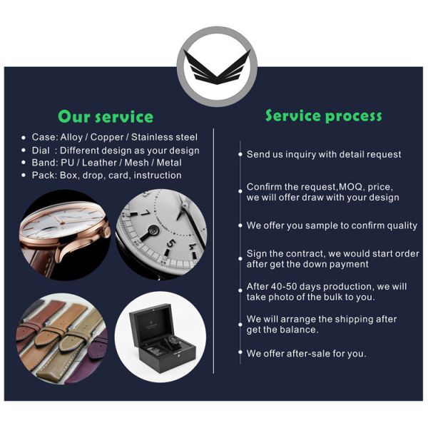 Water Resistant Luxury Stainless Steel Wrist Watch With Leather Band