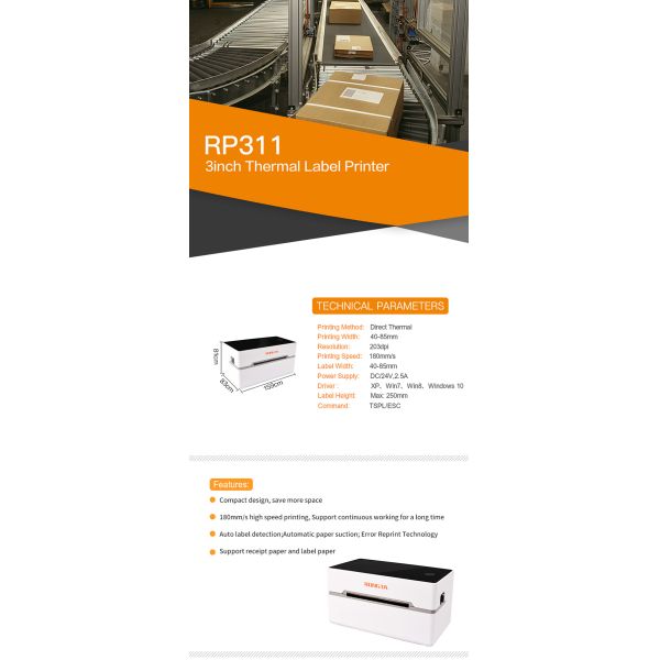 Portable Barcode Label Printer Buetooth WIFI Connection for Coffee Shop