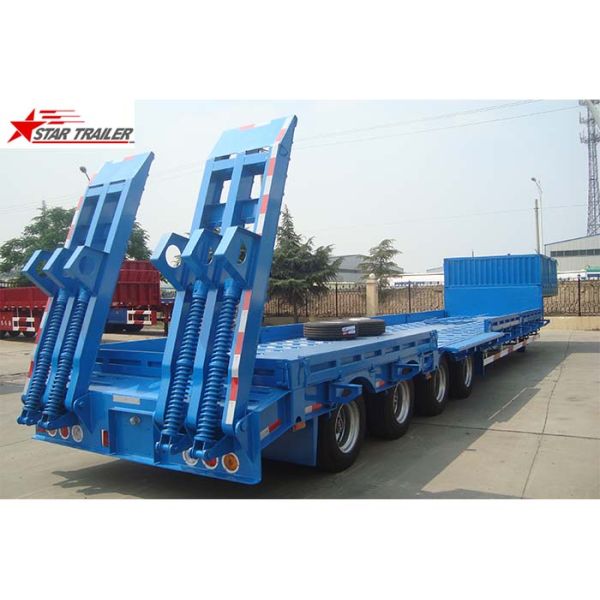 Durable Construction Lowboy Drop Deck Trailer, 2 Axles 60 Ton Lowboy Trailer