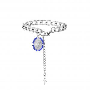 China 925 Neutral Sterling Silver Chain Bracelet Crystal Pendant Bracelet Jewelry Oem on sale