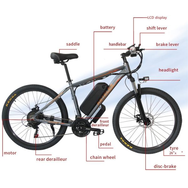 Electric Bicycle 26 Inch Mountain Beach Ebike Fat Tire Electric Bike For Adults