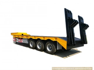 T9400TDP 3 Axles Low Bed Trailer 60 Tons Customizing with 20ft Container Locks