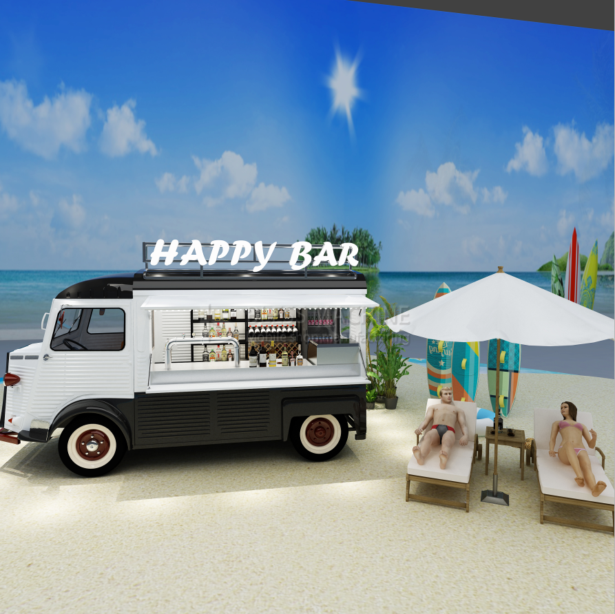 Electric Mobile Hair Salon Barber Shop Dresser Van Truck Trailer Boutique Cart for 1000kg