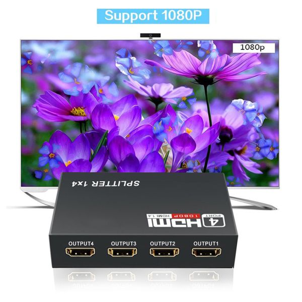 Professional HDMI Splitter 1x4 Full HD 3D 1080P 4 Ports Converter For TV Female-Female