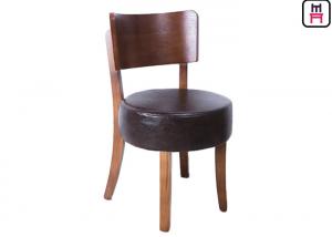 China Round Leather Padded Armless Dining Chair , Dark Wood Dining Room Chairs  wholesale