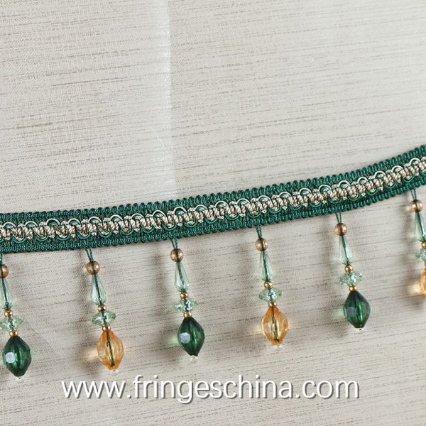 Handmade fashionable chain beads lace tassels fringes for curtain/sofa/pillow decoration