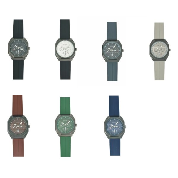 Ml 1006 Women/Men Three Eye Six Needle Waterproof Silicone Strap Quartz Watch