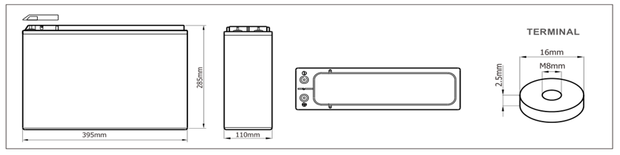 High Capacity Telecom Battery 100 AH Fast Charge / Discharge Wide Operation Temperature