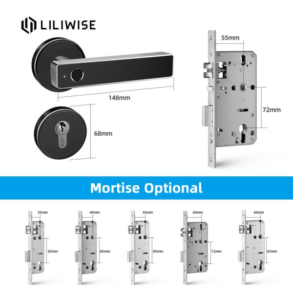 Fingerprint Door Lock Wifi Smart Lock Tuya TTlock APP Remote Control