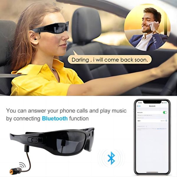 720p Bluetooth Video Sunglasses Recording For Trekking Walking Golf Outdoor Sports