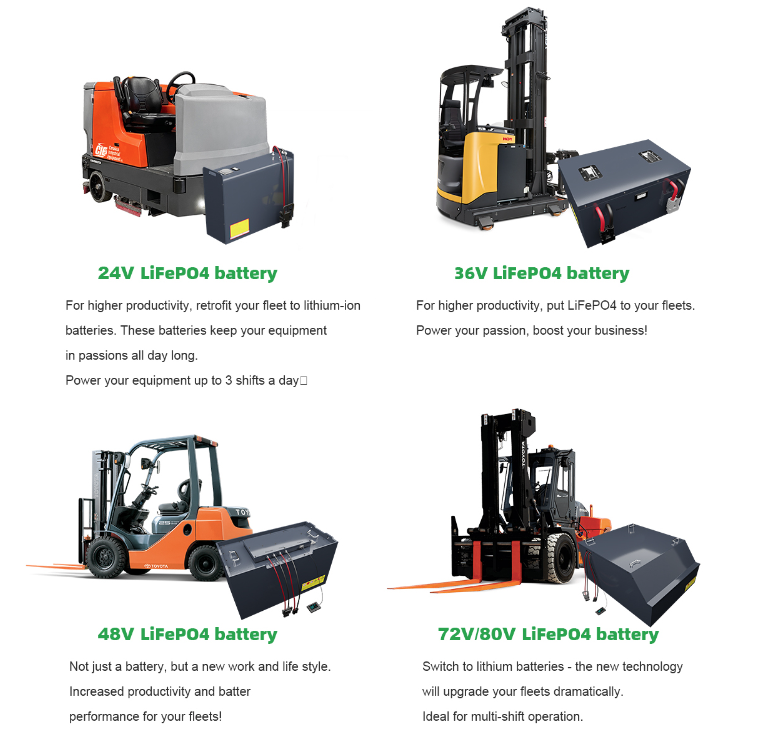 LiFePO4 Forklift Lithium Battery 24V 160AH 200Ah 300AH Long Cycle Life For Electric Stacker Pallets Stacker