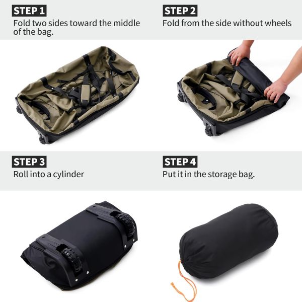 Large Capacity Expandable Foldable Travel Duffle Bag Rolling Gym Bag 115-140Litres