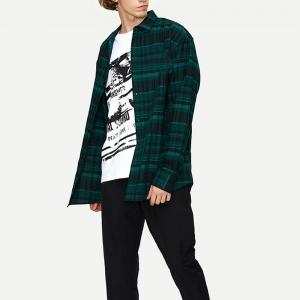 China New Collection Long Sleeve Plaid Oversozed Shirts for Men wholesale