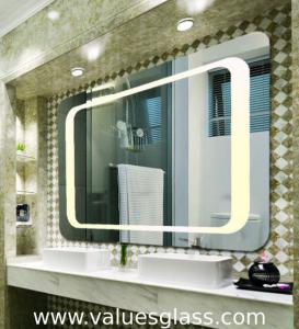 China 4mm Polished Silver Mirror LED Bathroom Mirrors With Touch Scree Switch wholesale