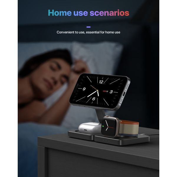 Multifunctional Intelligent Wireless Magnetic Phone Charger 15W For IWatch And Airpods