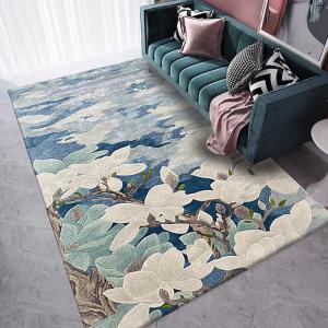 China Handmade Customized Wool Bedroom Floor Carpets Living Room Dining Room Floor Mat wholesale