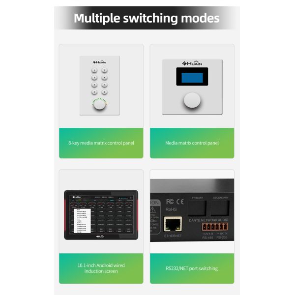 Custom Dante Digital Analog Audio Interface Dsp Poe Module Matrix Processor Processeur 8 in 8 Out 4 X 4 16x16 with Usb for Stage