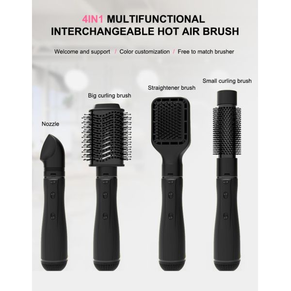 4 In 1 Electric Hair Brush Dryer , CE Hair Dryer And Volumizer Hot Air Brush