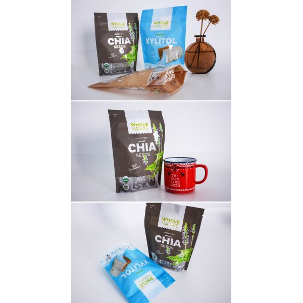 Custom Logo Moisture Proof Candy Roll Film Food Packaging Bag Candy Packing Bag With Ziplock