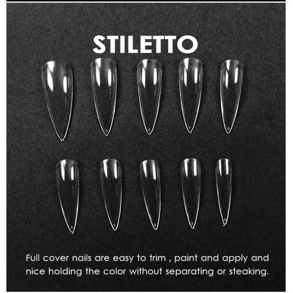 SAGALAGA 500Pcs Medium Soft Gel Nail Tip Almond Fake Full Cover Clear Tips Nails for Nail Extension DIY Salon Logo Customers' Logo