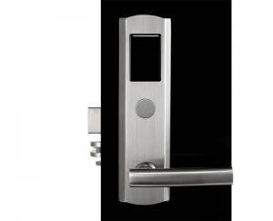 China Keyless Electronic Hotel Door Lock Silver 92.5mm Center Distance Lock Body wholesale