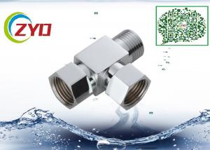 China 1/2MX1/2FX1/2F Brass Chrome Plated Three Way One Inlet Two Outlet Shower Faucet Diverter Bathroom Toilet Flushing Valve wholesale
