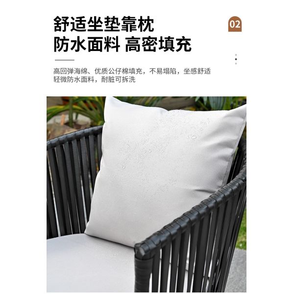 Outdoor Patio Furniture Set Waterproof UV-Resistant Rattan Dining Table and Chairs for Garden Terrace Courtyard and Open-Air Leisure