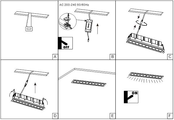 Unique10.5W Rectangular COB LED Recessed Downlight linear Light Laser blade Aluminum Alloy