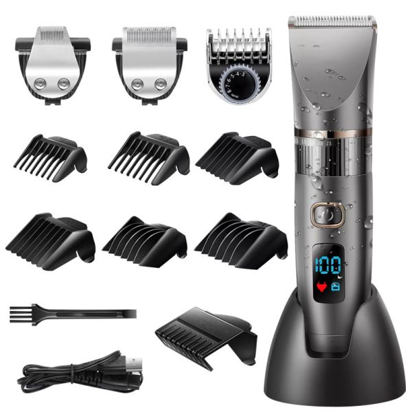 Professional Barber Shop Hair Clippers , Li Ion Battery Electric Hair Trimmer