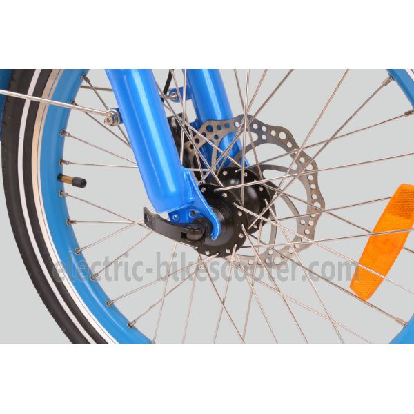 Blue Mens Women'S Electric Folding Bike , Citizen Folding Electric Bike 20" Wheels